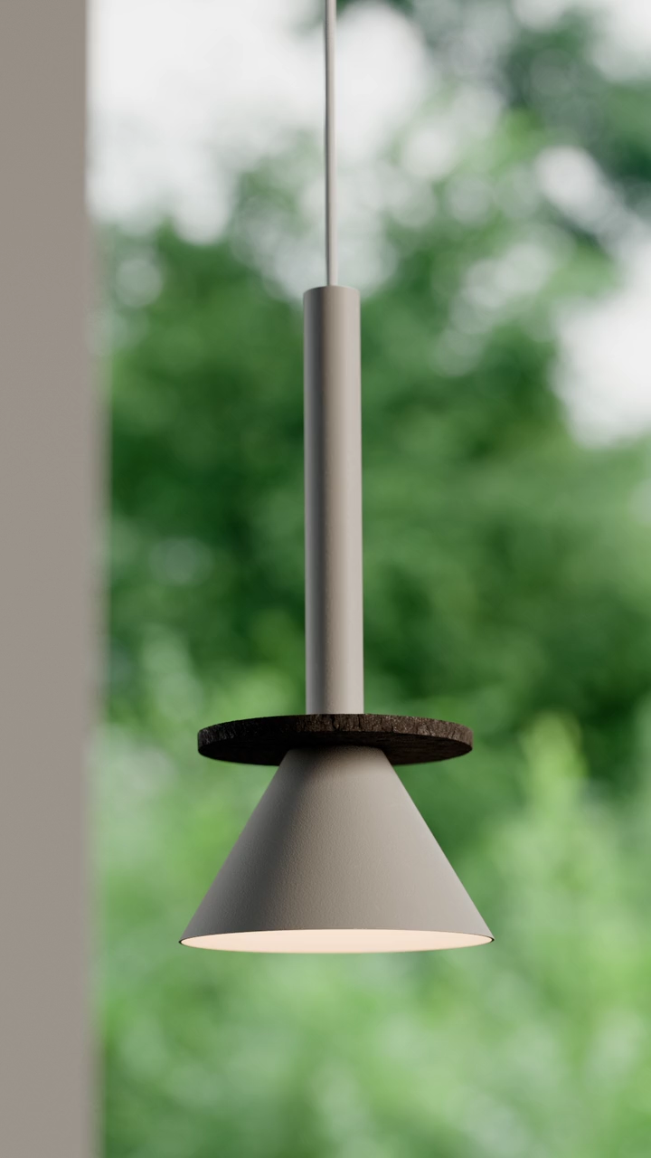 A neutral Figure pendant in a minimalist clinic